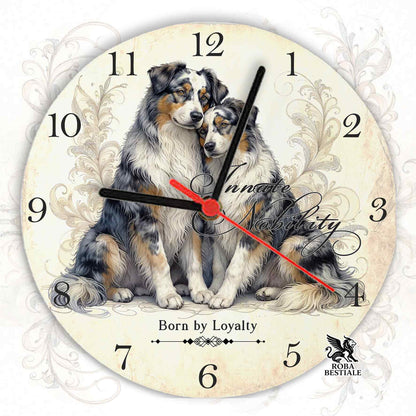 Orologio da Muro NOBILITY - AUSTRALIAN SHEPHERD Blue Merle - in MDF - diametro 20 o 30 cm