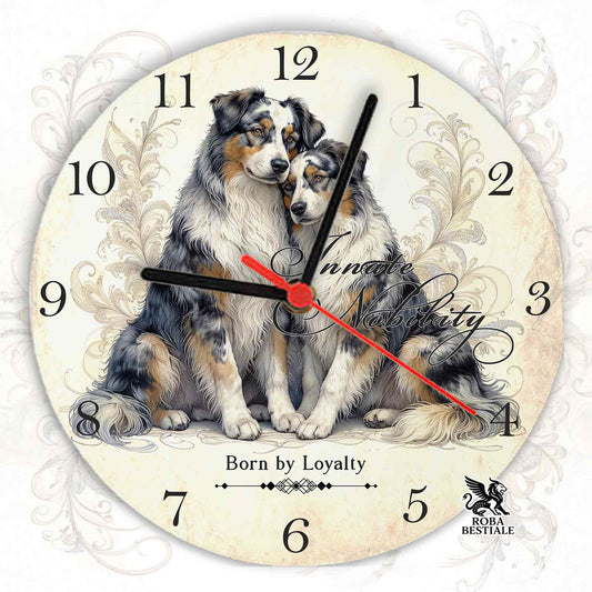 Orologio da Muro NOBILITY - AUSTRALIAN SHEPHERD Blue Merle - in MDF - diametro 20 o 30 cm