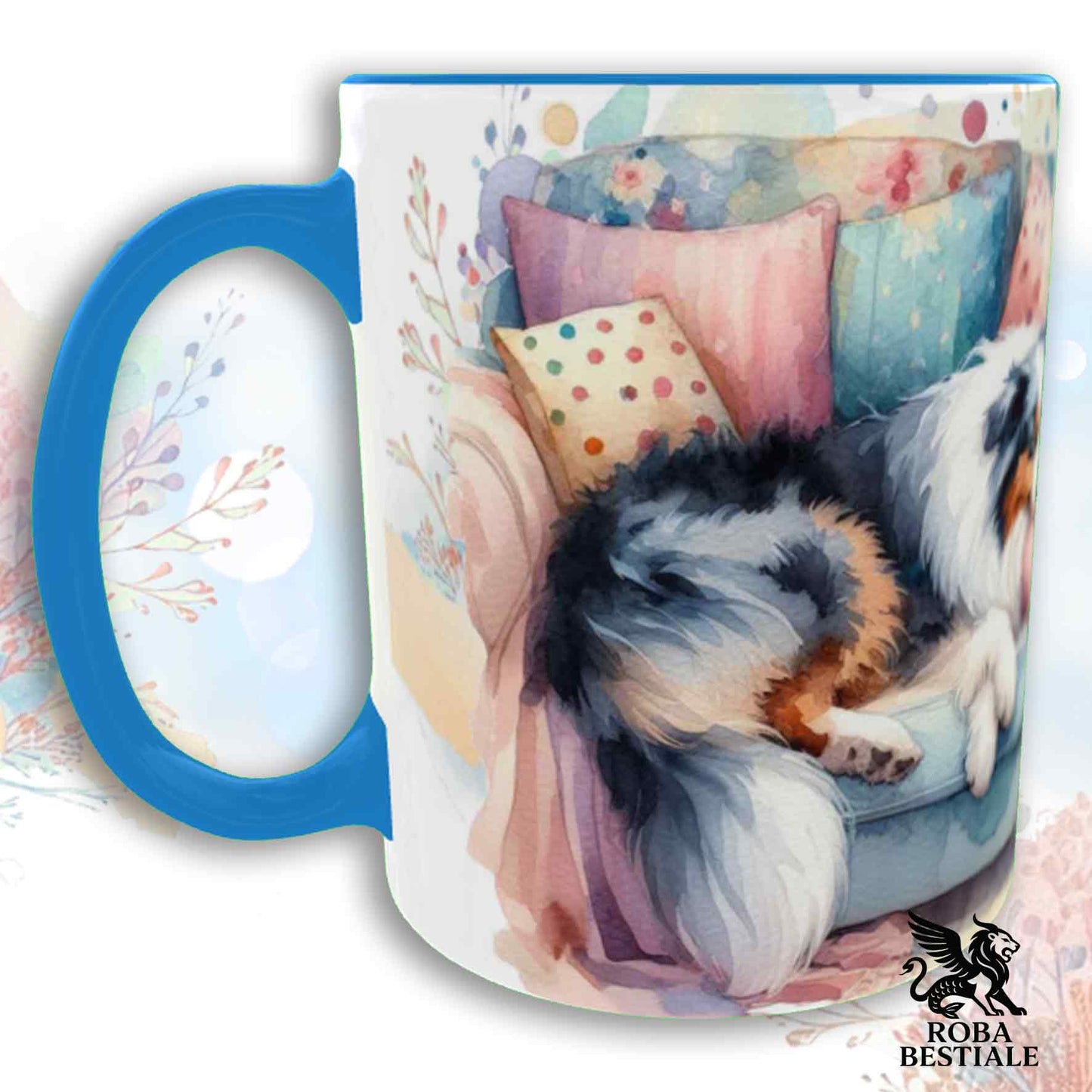 Tazza SOFT LIFE - AUSTRALIAN SHEPHERD Blue Merle - In Ceramica, colore a scelta - 330 ml