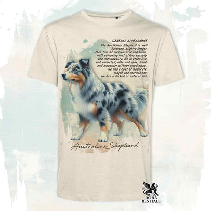 T-Shirt APPEARANCE - AUSTRALIAN SHEPHERD Blue Merle - Bianca o Beige, da Uomo o da Donna - dalla XS alla 5XL