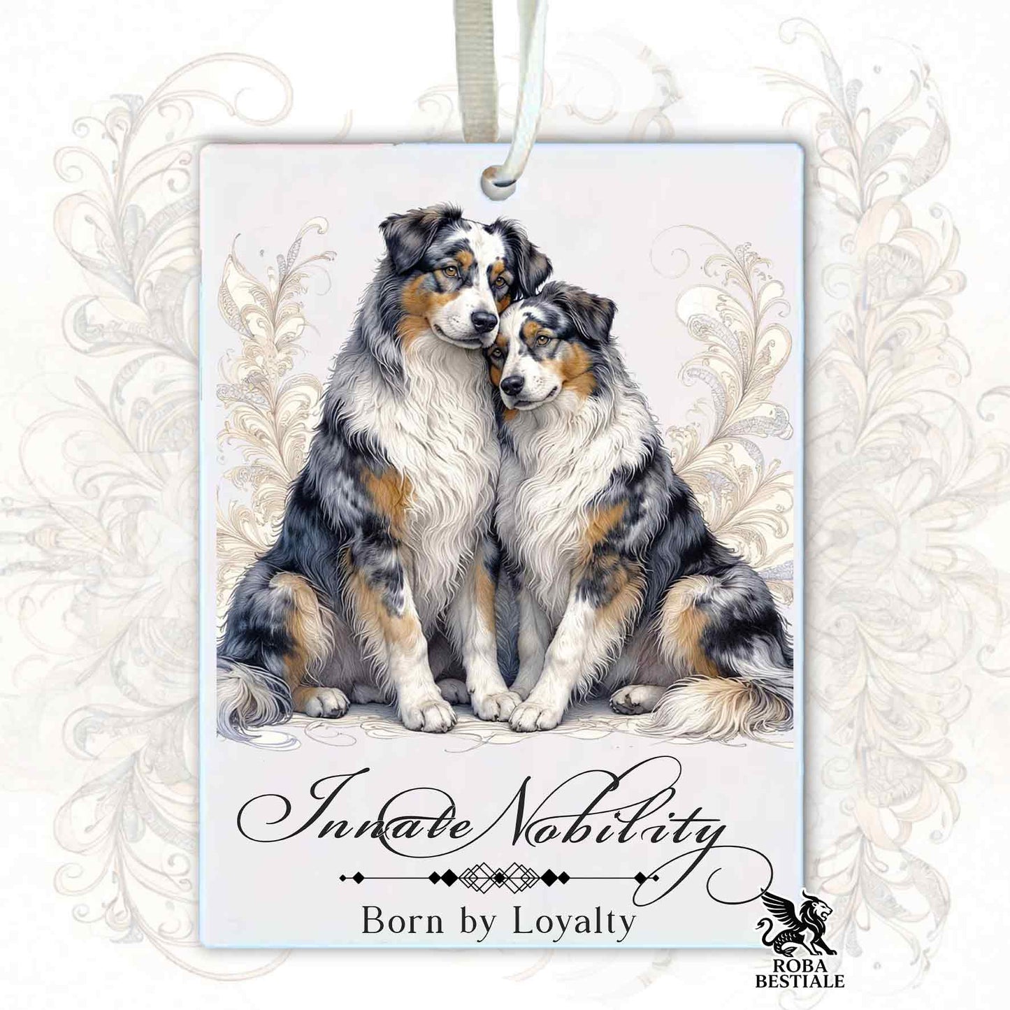 Profumatore NOBILITY - AUSTRALIAN SHEPHERD Blue Merle - In Feltro, con cordino - 7,5 x 10 cm