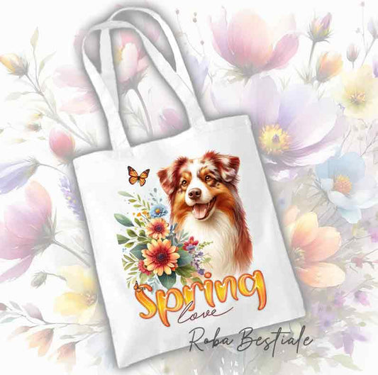 SPRING LOVE Shopper - AUSTRALIAN SHEPHERD Red Merle