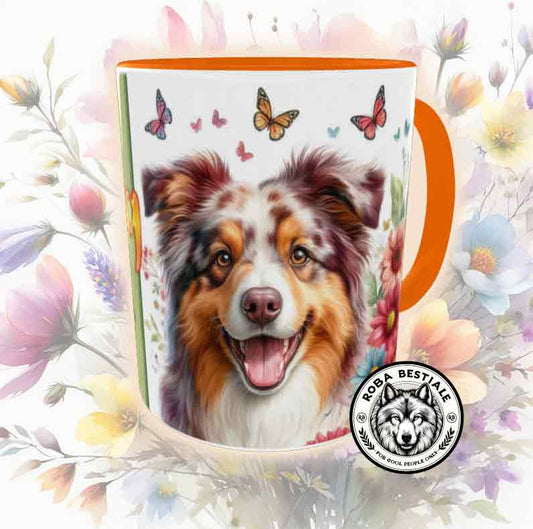 SPRING LOVE Mug - AUSTRALIAN SHEPHERD Red Merle