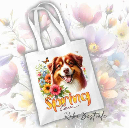 Tote Bag AUSTRALIAN SHEPHERD Red Tricolor - Spring Love Collection