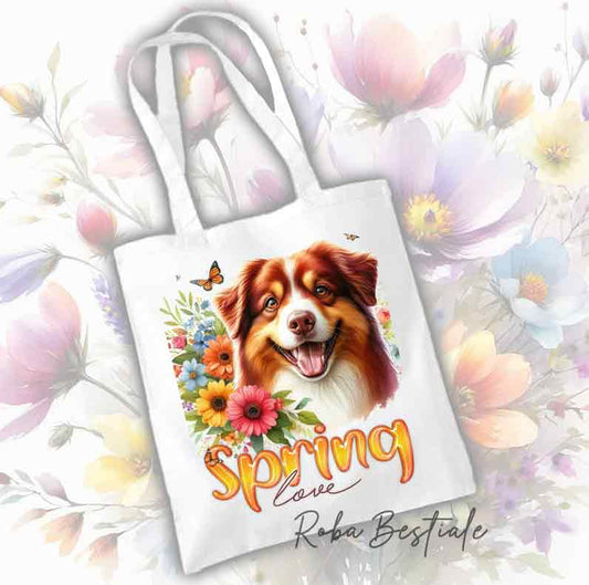 SPRING LOVE Shopper - AUSTRALIAN SHEPHERD Red Tricolor