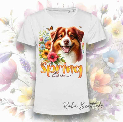 T-Shirt SPRING LOVE - AUSTRALIAN SHEPHERD Red Tricolor