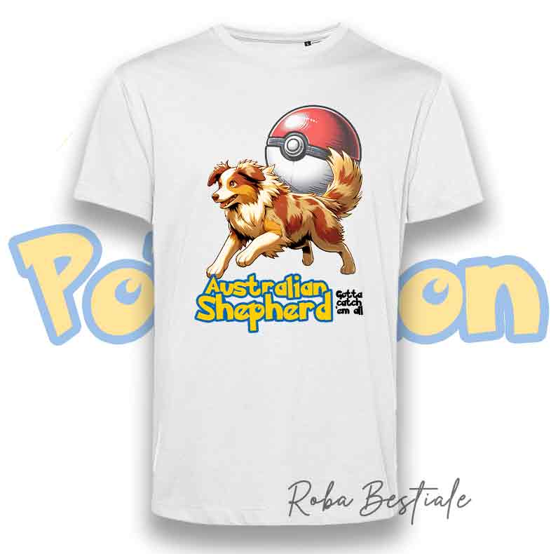 T-Shirt POKEMON - AUSTRALIAN SHEPHERD Red Merle