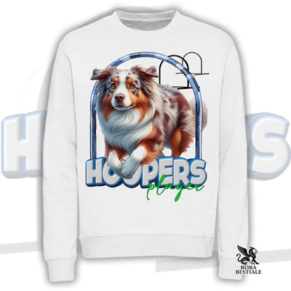 HOOPERS Player Sweatshirt - AUSTRALIAN SHEPHERD Red Merle - Crewneck, Unisex - White or Beige - from XS to 3XL