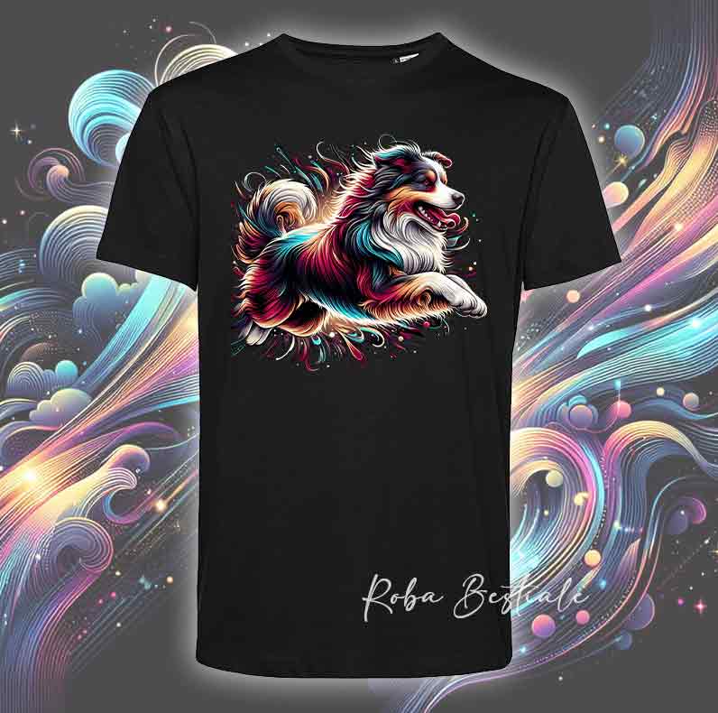 T-Shirt HOLO - AUSTRALIAN SHEPHERD Red Merle - Uomo o Donna - dalla XS alla 5XL