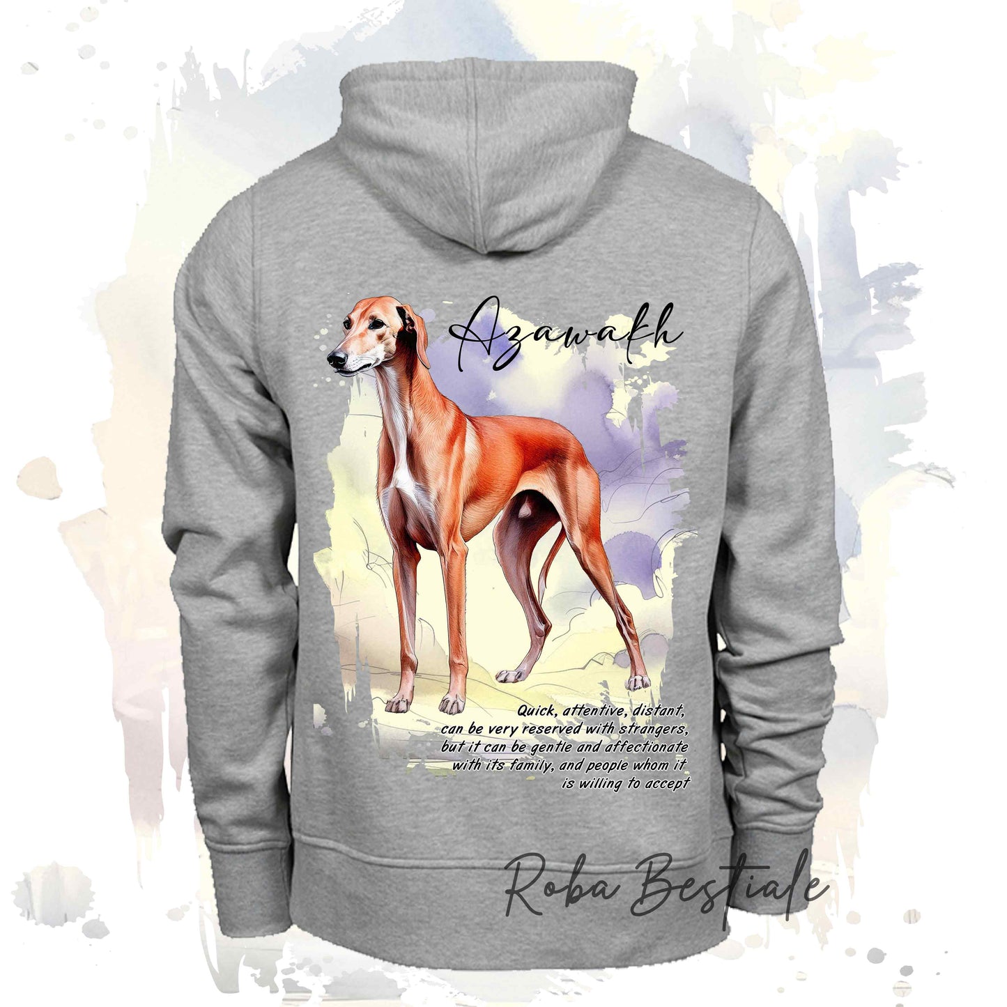Felpa BEHAVIOR - AZAWAKH - Standard FCI - Unisex - Grigia - dalla XS alla 3XL