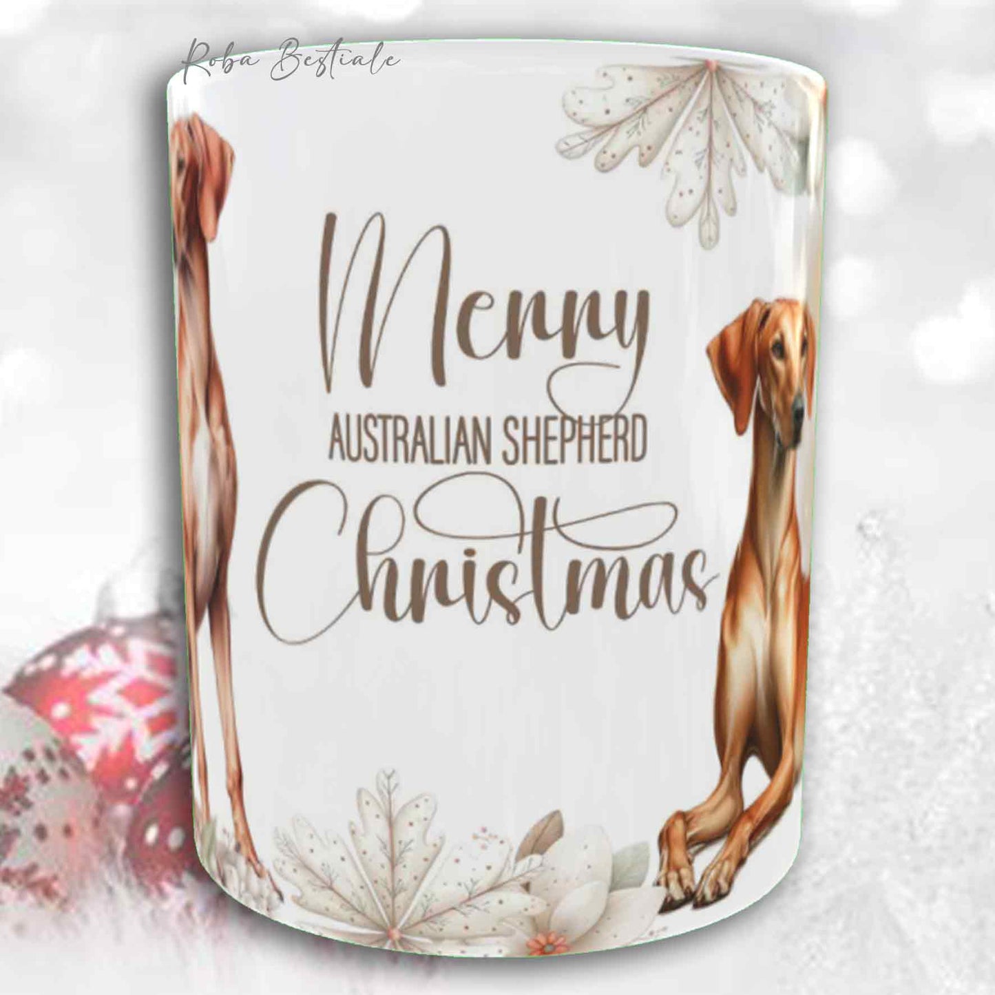 Tazza COZY WINTER - AZAWAKH - In Ceramica, con manico color Oro - 330 ml