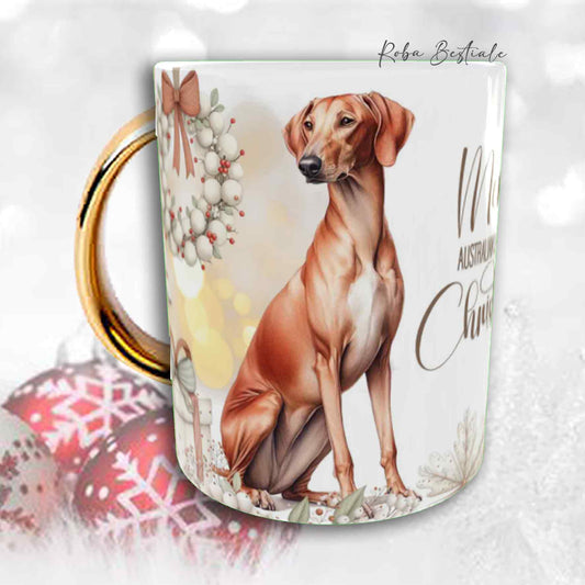 Tazza COZY WINTER - AZAWAKH - In Ceramica, con manico color Oro - 330 ml