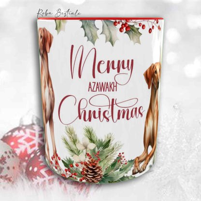 Tazza VINTAGE WINTER - AZAWAKH - In Ceramica, con dettagli Rossi - 330 ml