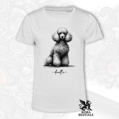DOODLE T-Shirt - White POODLE - White, for Men or Women - XS to 5XL