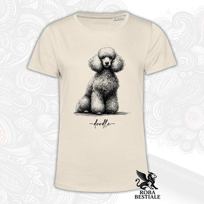DOODLE T-Shirt - White POODLE - White, for Men or Women - XS to 5XL