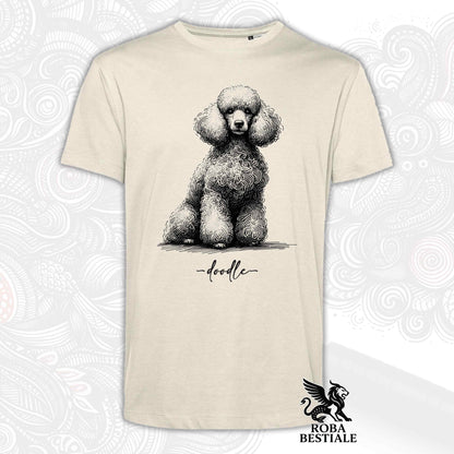 DOODLE T-Shirt - White POODLE - White, for Men or Women - XS to 5XL