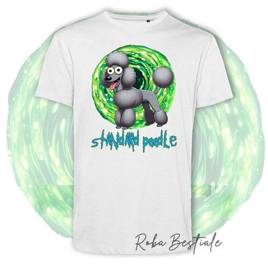 RICK &amp; MORTY T-Shirt - POODLE Silver - White or Black - XS to 5XL