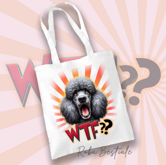 Shopper WTF?? - BARBONE Grande Mole Grigio - Diversi colori disponibili, 100% Cotone