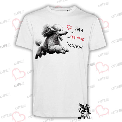 T-Shirt CUTIE - BARBONE Grande Mole - Bianca o Beige, da Uomo o da Donna - dalla XS alla 5XL