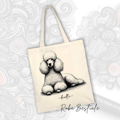 DOODLE Elegance Shopper - Big White Poodle - Various colors available, 100% Cotton