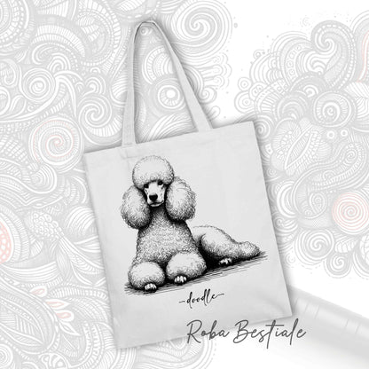 DOODLE Elegance Shopper - Big White Poodle - Various colors available, 100% Cotton