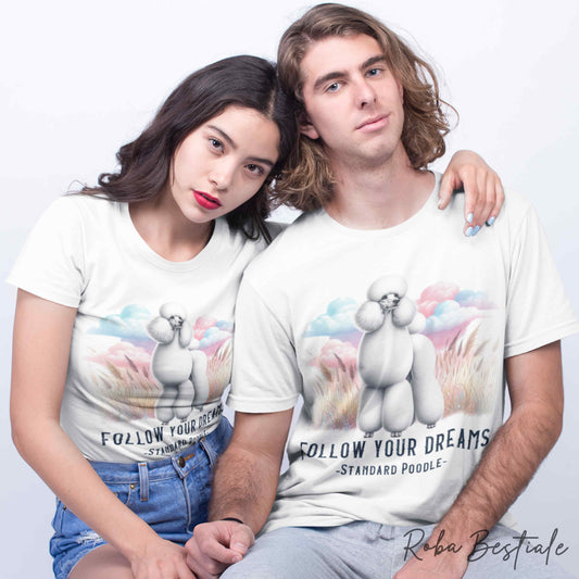 T-Shirt QUOTES "DREAM" - BARBONE Grande Mole Bianco - Bianca, Uomo o Donna - dalla XS alla 5XL