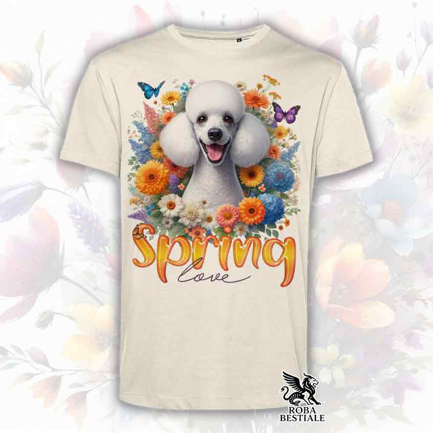 T-Shirt SPRING LOVE - BARBONE Grande Mole Bianco - Bianca o Beige, da Uomo o da Donna - dalla XS alla 5XL