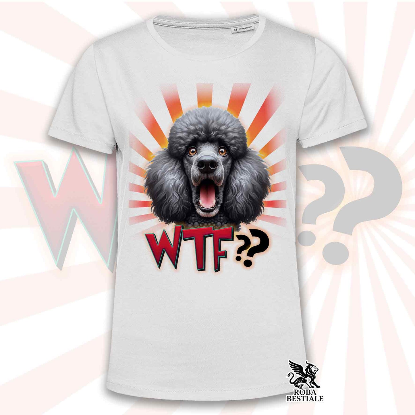 T-Shirt WTF?? - BARBONE Grande Mole Grigio - Bianca o Beige, da Uomo o da Donna - dalla XS alla 5XL