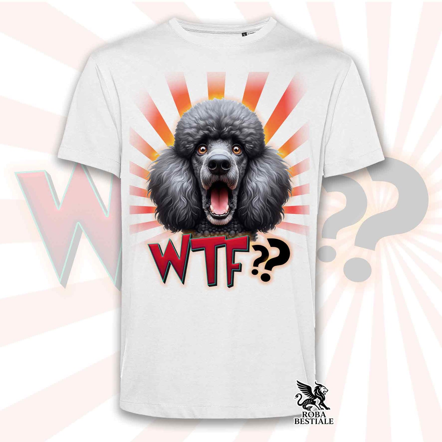 T-Shirt WTF?? - BARBONE Grande Mole Grigio - Bianca o Beige, da Uomo o da Donna - dalla XS alla 5XL