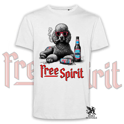 T-shirt FREE SPIRIT - GRAND BARBET Gris - Blanc ou Beige, Homme ou Femme - du XS au 5XL