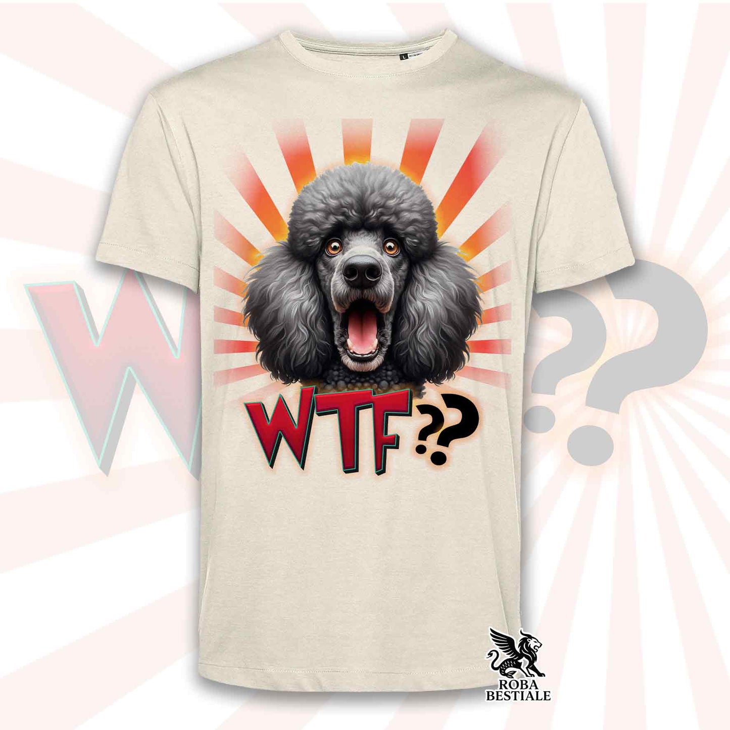 T-Shirt WTF?? - BARBONE Grande Mole Grigio - Bianca o Beige, da Uomo o da Donna - dalla XS alla 5XL