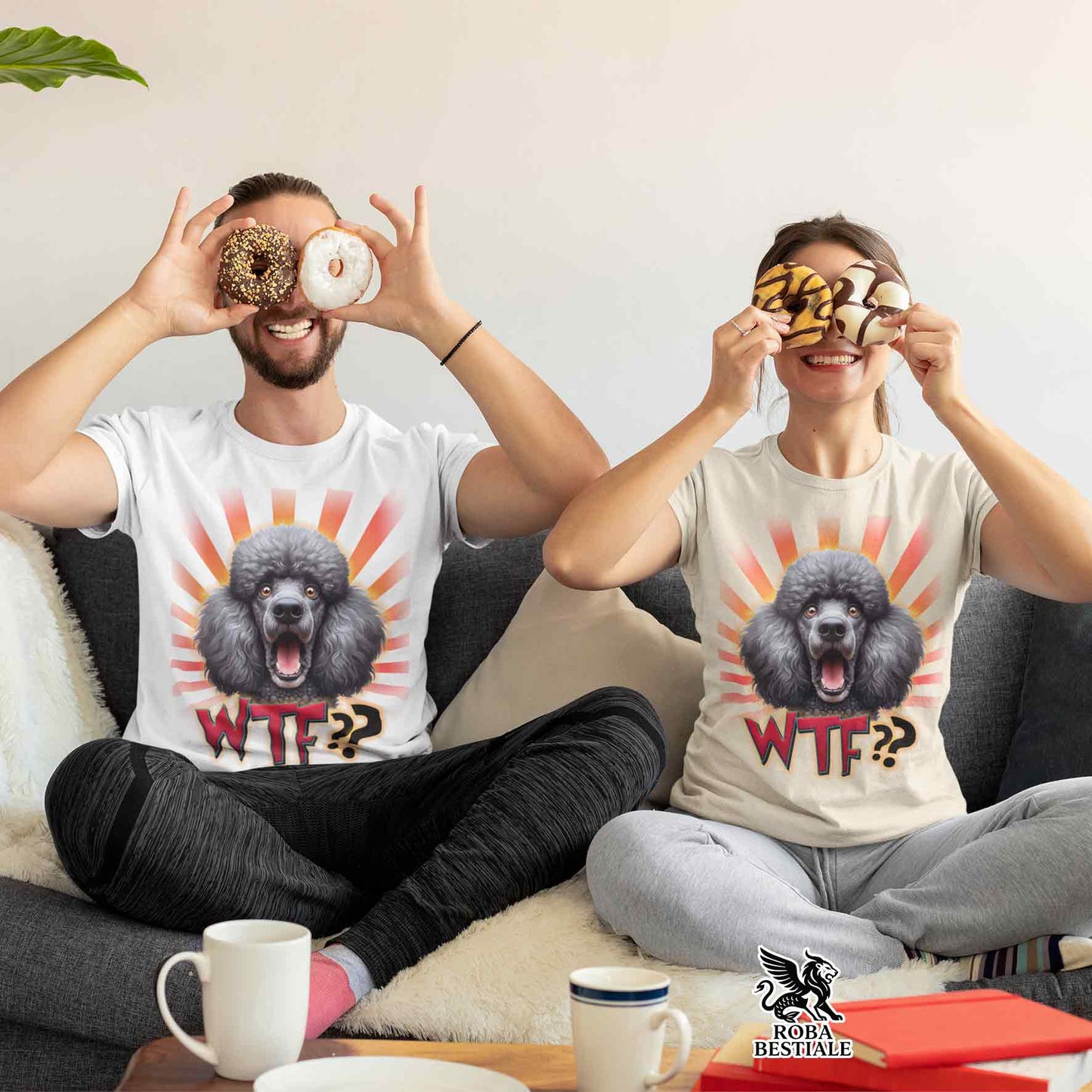 T-Shirt WTF?? - BARBONE Grande Mole Grigio - Bianca o Beige, da Uomo o da Donna - dalla XS alla 5XL