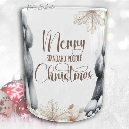 Tazza COZY WINTER - BARBONE Grande Mole Grigio Argento - In Ceramica, con manico color Oro - 330 ml