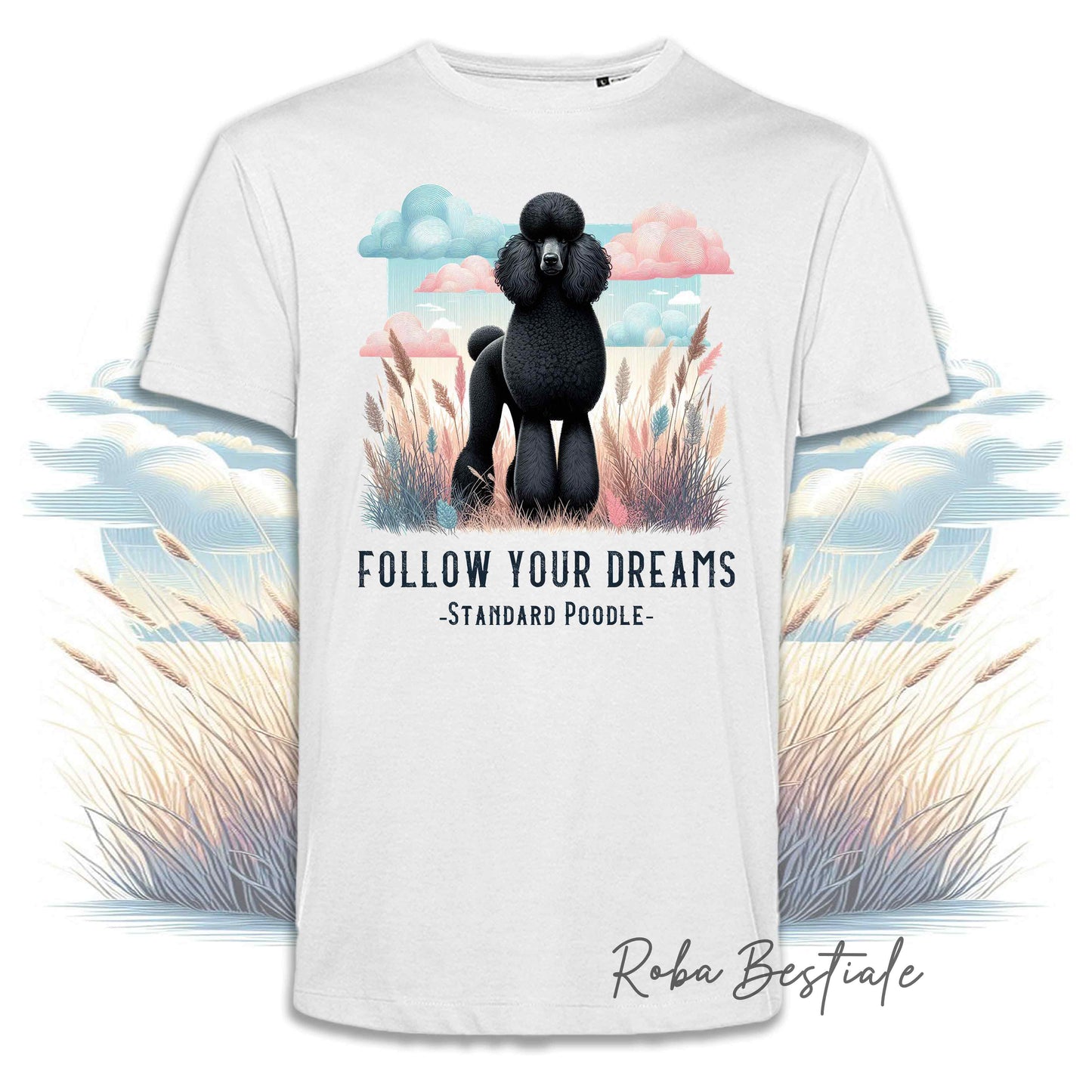 T-Shirt QUOTES "DREAM" - BARBONE Grande Mole Nero - Bianca, Uomo o Donna - dalla XS alla 5XL