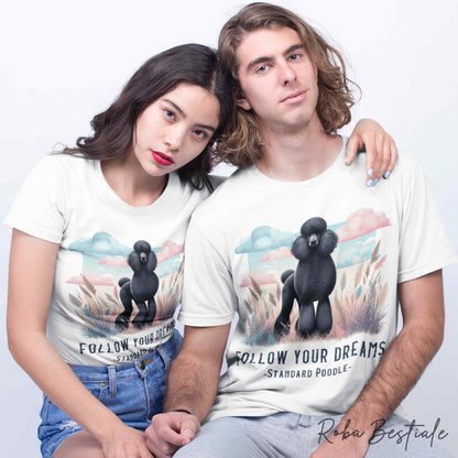 T-Shirt QUOTES "DREAM" - BARBONE Grande Mole Nero - Bianca, Uomo o Donna - dalla XS alla 5XL