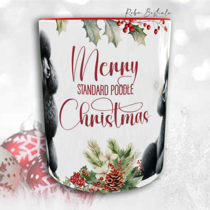 Tazza VINTAGE WINTER - BARBONE Grande Mole Nero - In Ceramica, con dettagli Rossi - 330 ml