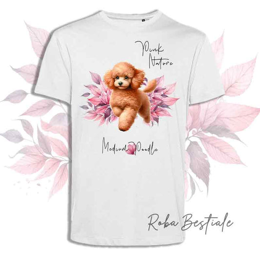 T-Shirt PINK NATURE - BARBONE Albicocca - Standard, Medio, Miniature & Toy - Uomo o Donna - dalla XS alla 5XL