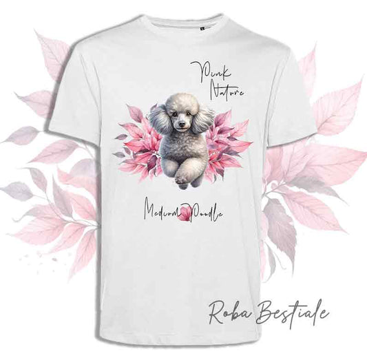 T-Shirt PINK NATURE - BARBONE Grigio - Standard, Medio, Miniature & Toy - Uomo o Donna - dalla XS alla 5XL