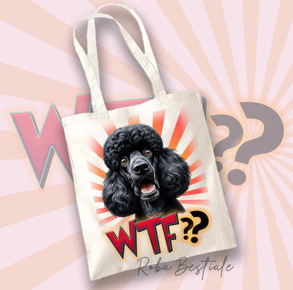Shopper WTF?? - BARBONE Grande Mole Nero - Diversi colori disponibili, 100% Cotone