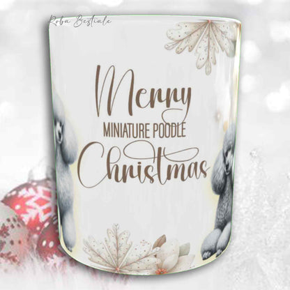 Tazza COZY WINTER - BARBONE Nano Grigio Argento - In Ceramica, con manico color Oro - 330 ml