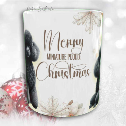 Tazza COZY WINTER - BARBONE Nano Nero - In Ceramica, con manico color Oro - 330 ml