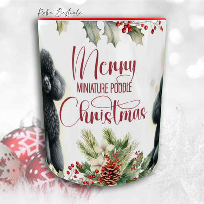 Tazza VINTAGE WINTER - BARBONE Nano Nero - In Ceramica, con dettagli Rossi - 330 ml