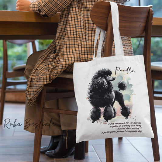 Shopper BEHAVIOR - BARBONE Nero - Standard FCI - Diversi colori disponibili, 100% Cotone