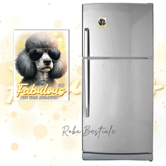 Calamita TOO FABULOUS - BARBONE Grande Mole Grigio - in MDF - 7x5 cm