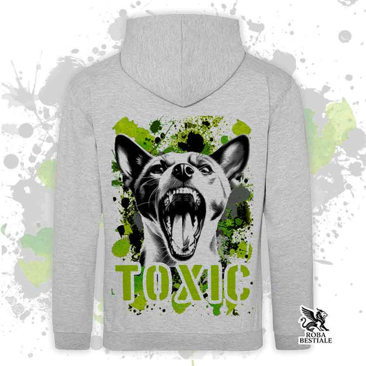Felpa TOXIC - BASENJI - Con Cappuccio e Tasconi, diversi colori, Unisex - dalla XS alla 3XL