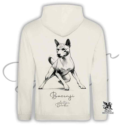 Sweat-shirt ACTION DOODLE - BASENJI - À Capuche et Grandes Poches, plusieurs coloris, Unisexe - du XS au 3XL