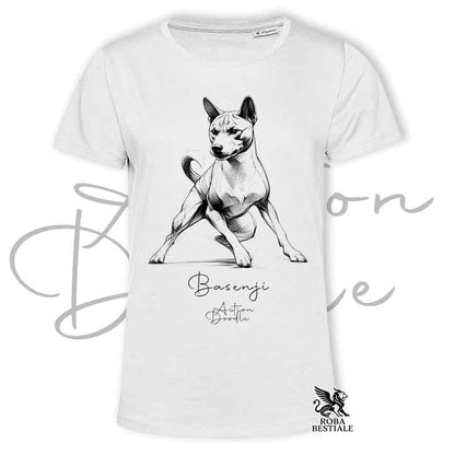 T-shirt ACTION DOODLE - BASENJI - Blanche ou Beige, Homme ou Femme - du XS au 5XL