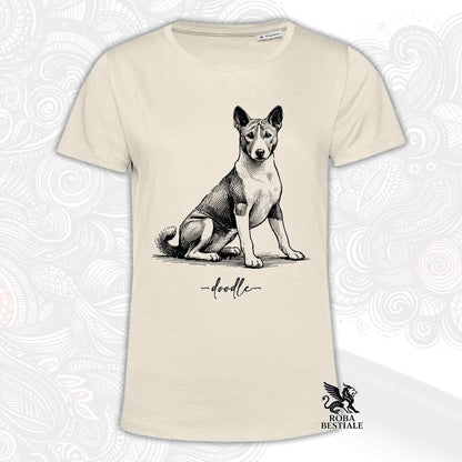 T-Shirt DOODLE - BASENJI - Bianca o Beige, da Uomo o da Donna - dalla XS alla 5XL