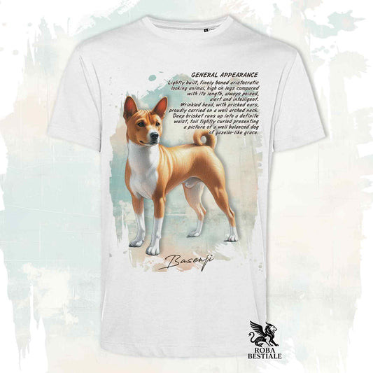 T-Shirt APPEARANCE - BASENJI Bianco Fulvo - Bianca o Beige, da Uomo o da Donna - dalla XS alla 5XL