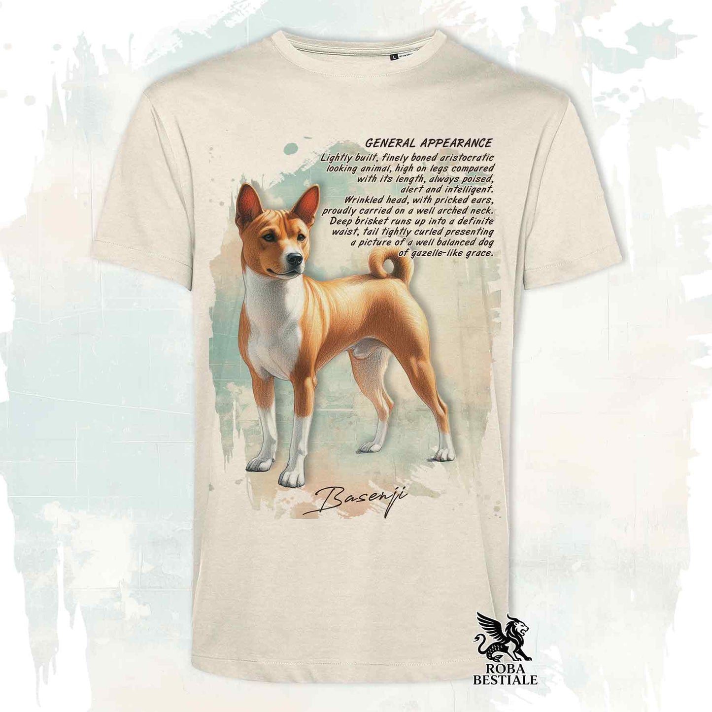 T-Shirt APPEARANCE - BASENJI Bianco Fulvo - Bianca o Beige, da Uomo o da Donna - dalla XS alla 5XL